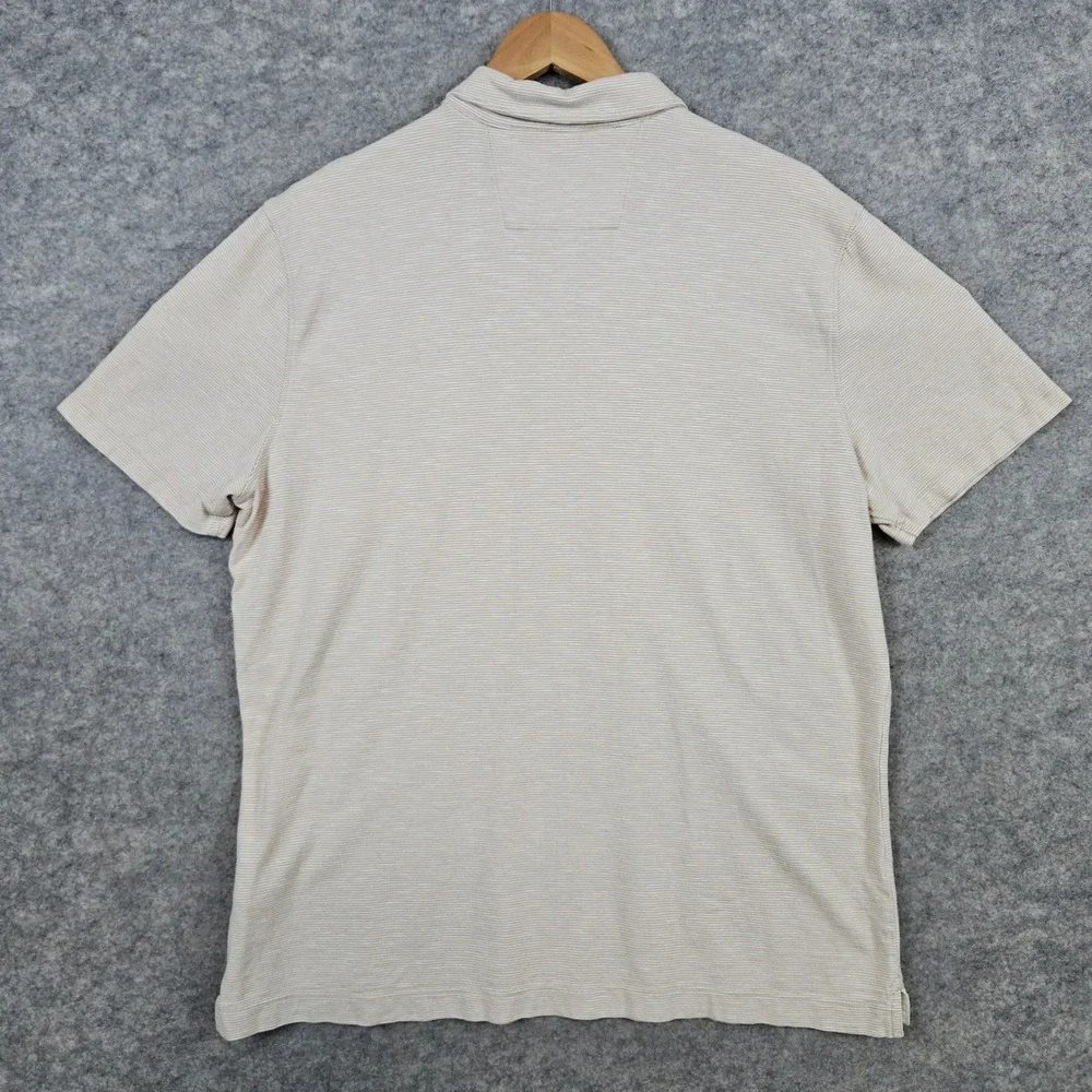 Banana Republic Men's‎ Beige Striped Luxury Touch Polo Shirt Size XL Cotton SPOT